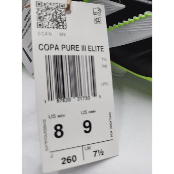8 Men/9 Women- Adidas Copa Pure 3 Elite FG Black Volt Soccer Cleats NEW JH6304 main image 4